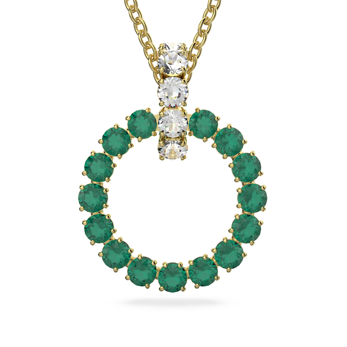Swarovski Exalta Green, Gold-Tone Plated Pendant Necklace